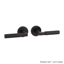 Signature Hardware PRIV-Latch28-238-BLK Satcher Brass Passage Interior Door Set - Lever Handle - 2-3/8 Backset - Right Hand - Satin Black