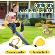 LCOKEIY Kids Seesaw, 360 Rotating Teeter Totter, Blue and Yellow, 75 in, 200 lbs Capacity