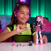 Mattel Monster High Draculaura Doll, Pink Bow Dress, Black Cardigan, Pet Bat Count Fabulous, 7 Accessories, JHK29