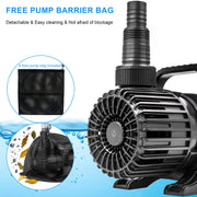 OYO WATER 1800GPH 100W Submersible Pond Waterfall Pump with 32.8FT Cord and Barrier Pump Bag