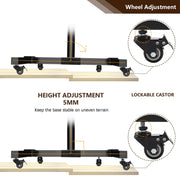 YOMT Modern Metal Rolling TV Cart Stand for 13 to 43 Inch TVs, Lockable Wheels, Height Adjustable, Tilt Screen, Black, MT1004-Z