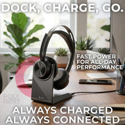 HP 9T9J4AA#AC3 Poly Voyager Focus 2 UC Stereo Headset, Black