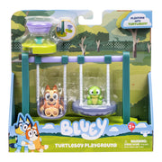 Moose Toys Bluey Turtleboy Playground Playset with Wide-Eyed Bingo and Turtleboy Figures, Interactive Swings and Spinny Ride, Multicolor, Ages 3+, 17978