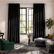 NICETOWN 2-Layer 100% Blackout Curtain Panel Set, Black, 52 in W x 95 in L, 2 Panels