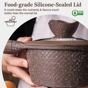 Carote A01657 Granite Nonstick Cookware Sets, Brown Granite, 10 Pcs