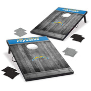 Wild Sports NFL Los Angeles Chargers Cornhole Set, 2'x3' MDF Wood Boards, 8 Double-Stitched Polyester Bean Bags, Gray Wood Design, TTW1N-125-K