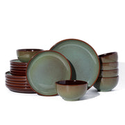 Pokini W-RG18A-BG Stoneware Dinnerware Sets, Ceramic dish sets service for 6