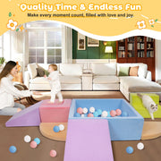 Yexmas 7-Piece Soft Foam Climbing Toys Set with Ball Pit, Indoor Play Gym for Toddlers, Multicolor, SF005F