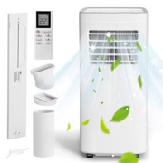 Frostorm Portable Air Conditioners, 10000 BTU 4 In1 Air Conditioner with Remote Control,Portable AC Cooling Range up to 360 Sq.ft, Windows Kit,White