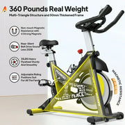 POOBOO D525KM03 Stationary Exercise Bike with LCD Monitor, Gray