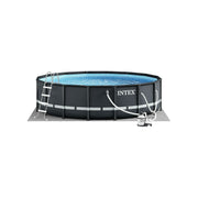 Intex Ultra XTR 14 ft Round Frame Above Ground Swimming Pool, 48 in Height, Gray, Includes Sand Filter Pump