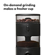 OXO Brew Compact Conical Burr Coffee Grinder, Stainless Steel Burrs, Black, 50 Gram Capacity, 8720800