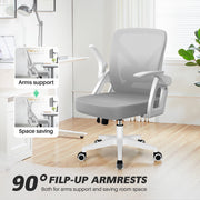 Coolhut Ergonomic Office Chair, Adjustable Dual Lumbar Support, Breathable Mesh, Flip-up Arms, Height Adjustable, Dark Gray