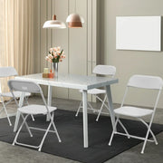 Vingli W-FC10PACKS-270 10 Pack Indoor/Outdoor Stackable Plastic Folding Chair, White