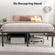 Capri Queen Bed Frame, Heavy-Duty Metal Platform, 18 Inch High, 2200 lb Capacity, Noise-Free, Black