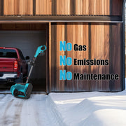 ZLieatmp Cordless Electric Snow Shovel, 21V Brushless Motor, 10-Inch Clearing Width, Lightweight Blue, with 2 Batteries