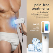Nood Flasher Pro IPL Laser Hair Removal Device with Sapphire Cooling, Dual-Action Hair Removal and Anti-Aging Lenses, Gloss White, T16A