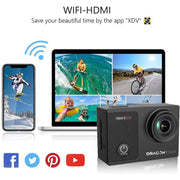 Dragon Touch Vision 3 Pro Action Camera, 16MP, 4K UHD 30FPS, 100ft Waterproof, 2-Inch IPS Touch Screen, Adjustable View Angle, 4X Digital Zoom, Wireless Remote Control
