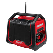 Milwaukee M18 Bluetooth Jobsite Radio with Built-In Charger, USB-C Charging, AUDIO-LINK Technology, Impact Resistant, IP65 Dust and Water Resistant, PACKOUT Compatible, 2956-20