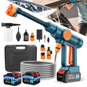 Lemolifys Cordless Pressure Washer, 652 PSI, 1.3 GPM, Dual 21V 3000mAh Batteries, 6-in-1 Nozzle, Lightweight Portable RB-005