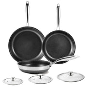 Kitexpert Nonstick Frying Pans Set, 6 Pcs, Titanium Ceramic Coating, Star-Textured Interior, Oven Safe to 450F, Dishwasher Safe, All Cooktops Compatible