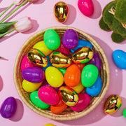 Joyfy 150 Pcs Fillable Plastic Easter Eggs with 6 Gold Eggs, Multicolor, 2.3 in
