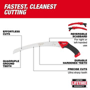 Milwaukee 48-22-9372 14 in. High Carbon Steel Blade Fixed Pruning Saw w/Ergonomic Handle & Reversible Scabbard