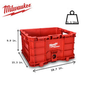 Milwaukee 48-22-8440 Packout 18.6 in. Tool Storage Crate Bin with Carrying Handles and 50 lbs. Weight Capacity