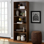 Mainstays MS5336278612047 5-Shelf Bookcase with Adjustable Shelves, Canyon Walnut