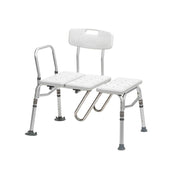 Drive Medical RTL12032KDR Splash Defense Tub Transfer Bench for Bathtub with Curtain Guard Protection, White