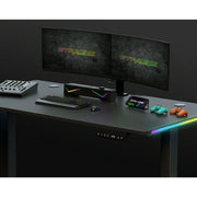 GTRACING GTZ-210-RGB Electric Adjustable Height Standing Gaming Desk with RGB Light and Mouse Pad, Black