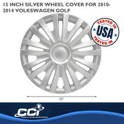 Coast2Coast Int. IWC50715S Automotive Wheel Cover, 15 Inch, 9 Split Spoke Silver, Set of 4
