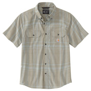 Carhartt Men's Loose Fit Midweight Short-Sleeve Plaid Shirt, Chalk, Medium, 106746