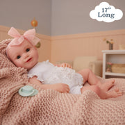 MGA Entertainment Baby Born Real Reborn Baby Doll Girl, Hand-Painted, Light Skin Tone, Open Eyes, 17 in, 2.2 lb, 920561
