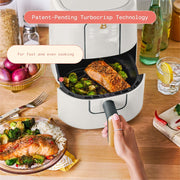 Beautiful 29023 3 Qt Air Fryer with TurboCrisp Technology, White Icing, 1200W,