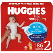 Huggies 56309 Little Snugglers Baby Diapers, Econo Pack, Size 1-6