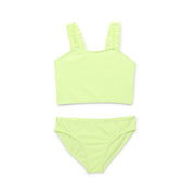Wonder Nation Girls 2-Piece Ribbed Tankini Swimsuit with UPF50+, Size:7-8