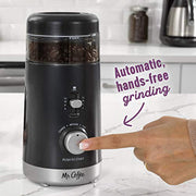 Mr. Coffee Multi-Grind 12-Cup Automatic Coffee Grinder, Black, Stainless Steel Blades, 5 Grind Settings, Lid-Activated Safety Switch, BVMC-PBG77