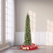 Holiday Time 7' Pre-Lit Shelton Cashmere Pencil Fir Green Artificial Christmas Tree with Warm White LED Lights
