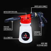 SudsLab F3 Professional Foam Gun, Adjustable Foam Nozzle, Garden Hose Attachment, Car and Home Cleaning SL-GH01-600