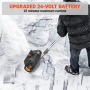 Voltask SS-20E-WM Cordless Snow Shovel, 24V 500W Electric Snow Blower with 12-Inch Clearing Width, 4.0Ah Battery