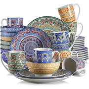 vancasso Series Mandala, 32 Piece Porcelain Dinnerware Set, Colourful Dinner Set, Service for 8