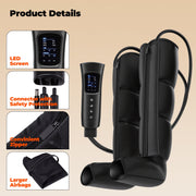 Naipo Air Compression Leg Massager, Full Leg Recovery System with 3 Modes, 6 Pressure Levels, Timer Settings, Black