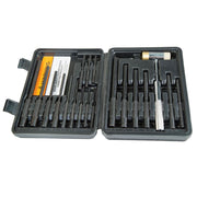 Wheeler Master Roll Pin Punch Set with Dual-Sided Hammer, Ball Profile Tips, Counter-Bored Starters, Storage Case, Silver, 18 Pc 110128