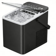 Simzlife Portable Countertop Ice Maker, 26 lb Daily Output, 9 Bullet Ice Cubes in 6 Minutes, Small and Large Ice Sizes, Self-Cleaning, 1.1L Water Tank, Black, IM021-B1BL