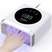 NAILGIRLS UV LED Nail Lamp, 150W Powerful Gel Polish Curing Light, 4 Timer Settings, Automatic Sensor, Large LCD Display, Magnetic Detachable Base, White