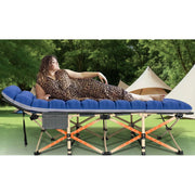 GVDV Folding Camping Cot with 2 Sided Comfort Mattress