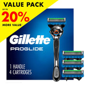 Gillette ProGlide Razor for Men, Five Ultra-Sharp Blades, FlexBall Technology, Precision Trimmer, Silver Handle, 1 Razor with 4 Cartridges