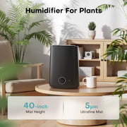 ALROCKET Ultrasonic Humidifier, 5L Cool Mist, Top-Fill Design, 48H Runtime, 28 dB Quiet Operation, Essential Oil Diffuser, Black, DH-JSD05
