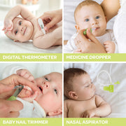 Smart Care Shrek Healthy Ever After Baby Healthcare Kit, 7-Piece Newborn Essentials with Digital Thermometer, Nasal Aspirator, Infant Clippers, Medicine Spoon, Dropper, Travel Case